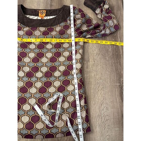 tory burch moroccan print bateau neckline long sleeve blouse - Picture 6 of 6